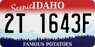 ID license plate 2T1643F
