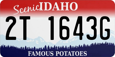 ID license plate 2T1643G