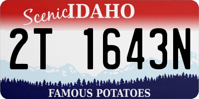 ID license plate 2T1643N
