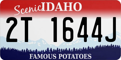 ID license plate 2T1644J