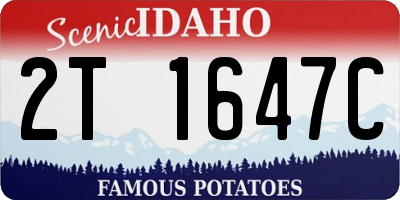 ID license plate 2T1647C