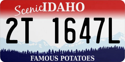 ID license plate 2T1647L
