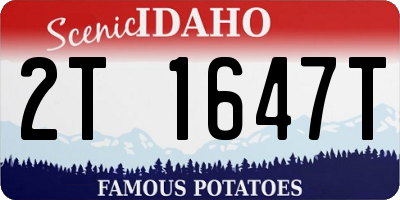 ID license plate 2T1647T