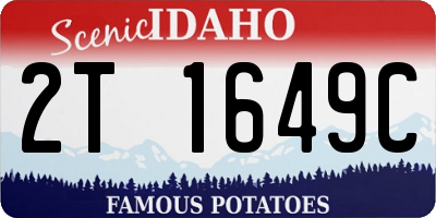 ID license plate 2T1649C