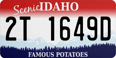 ID license plate 2T1649D