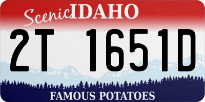 ID license plate 2T1651D