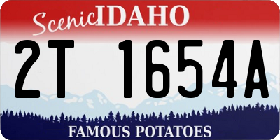 ID license plate 2T1654A