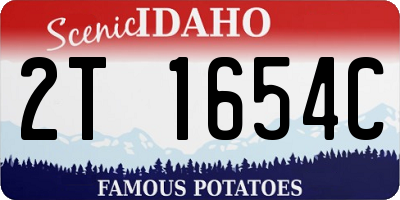 ID license plate 2T1654C