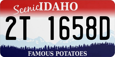 ID license plate 2T1658D