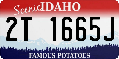 ID license plate 2T1665J
