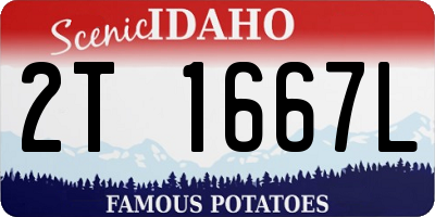 ID license plate 2T1667L