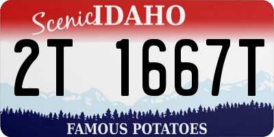 ID license plate 2T1667T