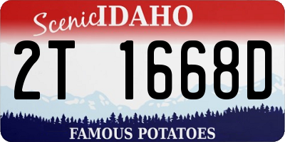 ID license plate 2T1668D