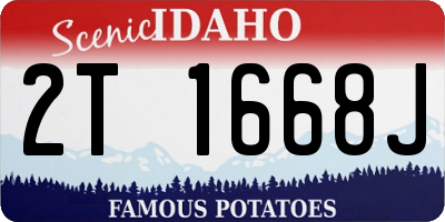 ID license plate 2T1668J