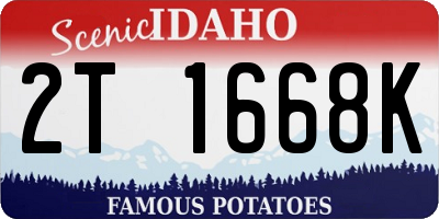 ID license plate 2T1668K