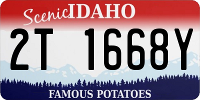 ID license plate 2T1668Y