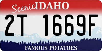 ID license plate 2T1669F