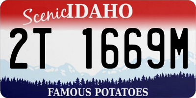 ID license plate 2T1669M