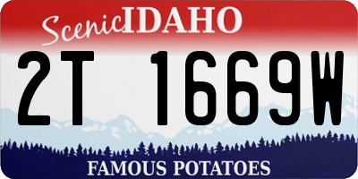 ID license plate 2T1669W