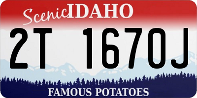 ID license plate 2T1670J
