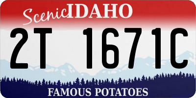 ID license plate 2T1671C