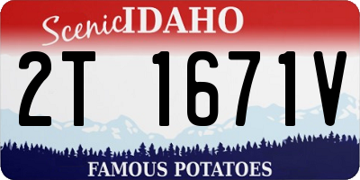 ID license plate 2T1671V