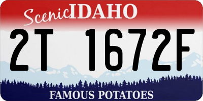 ID license plate 2T1672F