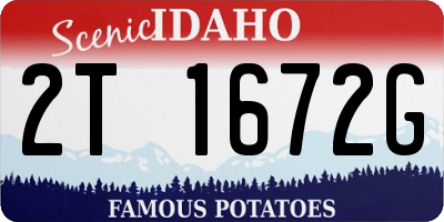 ID license plate 2T1672G