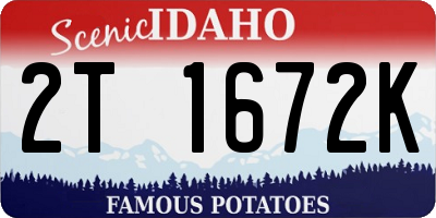 ID license plate 2T1672K
