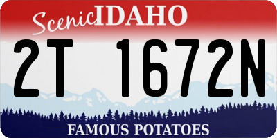 ID license plate 2T1672N