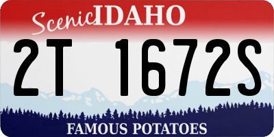 ID license plate 2T1672S