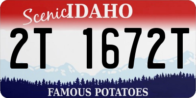 ID license plate 2T1672T