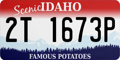 ID license plate 2T1673P