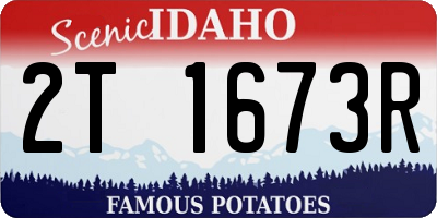 ID license plate 2T1673R