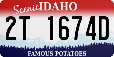 ID license plate 2T1674D