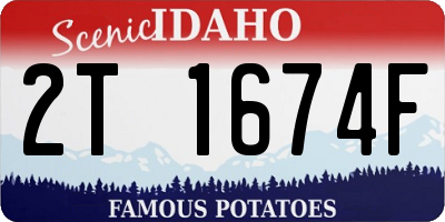 ID license plate 2T1674F