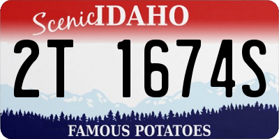 ID license plate 2T1674S
