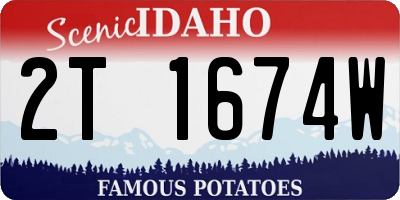 ID license plate 2T1674W