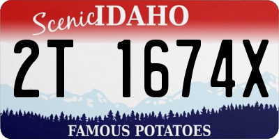 ID license plate 2T1674X