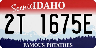ID license plate 2T1675E