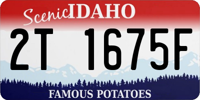 ID license plate 2T1675F