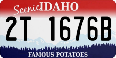 ID license plate 2T1676B