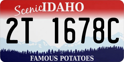 ID license plate 2T1678C