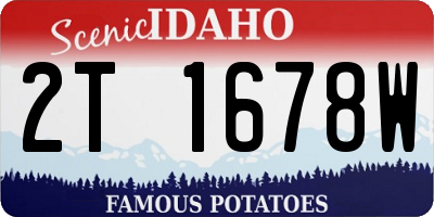 ID license plate 2T1678W