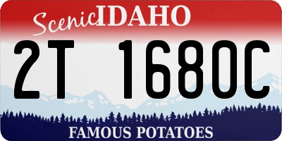 ID license plate 2T1680C