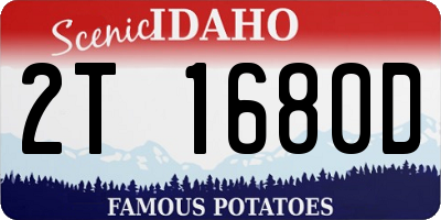 ID license plate 2T1680D