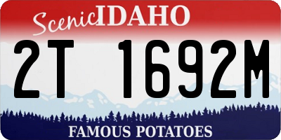 ID license plate 2T1692M