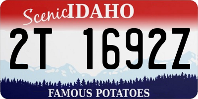 ID license plate 2T1692Z