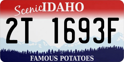 ID license plate 2T1693F