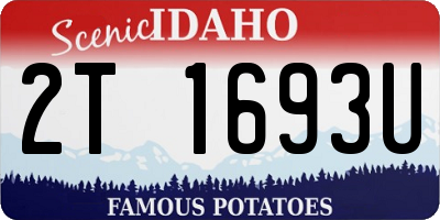 ID license plate 2T1693U